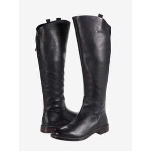 Franco Sarto Meyer Black Leather Knee High Boots Size 6‎